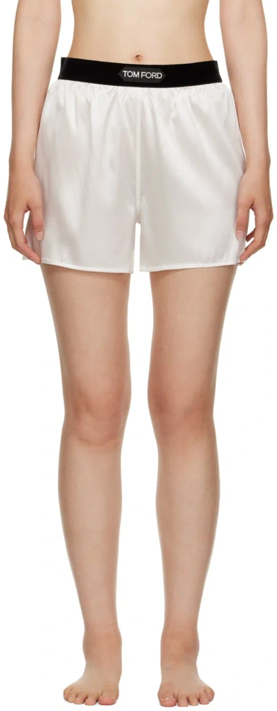 Tom Ford White Vented Shorts In Aw002 White