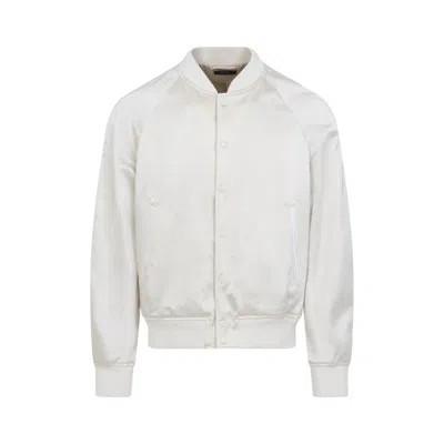 TOM FORD WHITE VISCOSE BOMBER JACKET
