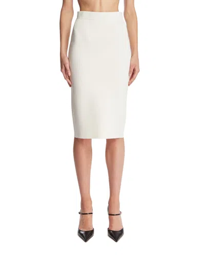 Tom Ford Elasticated Waistband Midi Skirt In White
