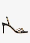 Tom Ford Black Printed Lizard Heeled Sandals In Black