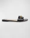 Tom Ford Whitney Calfskin Chain Slide Sandals In Black