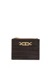 Tom Ford Embossed Whitney Zipped Card Holder In 褐色