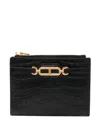 Tom Ford Embossed Whitney Zipped Card Holder In Black