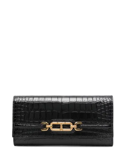 Tom Ford Whitney Palmellato Continental Wallet Accessories In Black