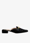 Tom Ford Leather Croc-embossed Whitney Mules 25 In Black