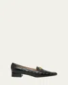 Tom Ford Whitney Crocodile-embossed Leather Loafers In Black