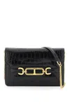 TOM FORD WHITNEY CROCODILE PRINT SHOULDER BAG.