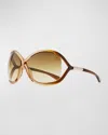Tom Ford Whitney Cross-bridge Sunglasses, Rose/brown In Rose / Brown