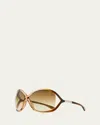 Tom Ford Whitney Cross-bridge Sunglasses, Rose/brown In Rose / Brown