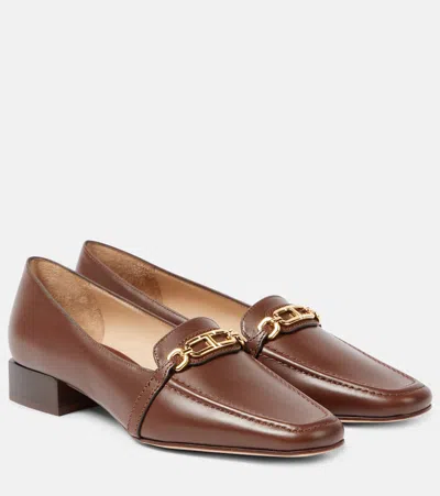 Tom Ford Whitney Embellished Leather Loafers In Brown