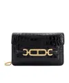 Tom Ford Whitney Crocodile Print Shoulder Bag. In Black