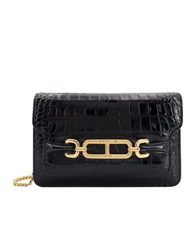 Tom Ford Whitney Embossed Small Shoulder Bag In Black
