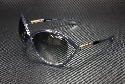 Pre-owned Tom Ford Whitney Ft0009 0b5 Shiny Dark Grey Grad Smoke 64 Mm Women's Sunglasses In Gray