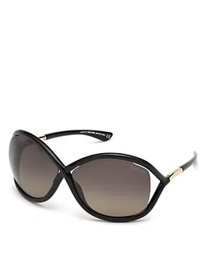 Tom Ford Whitney 64mm Polarized Injected Sunglasses In Black/gray Polarized Gradient