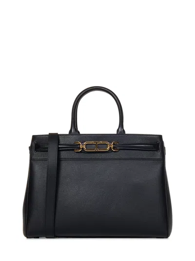 Tom Ford Whitney Large Top-handle Bag In Leather In Black