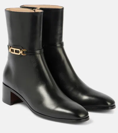 Tom Ford Whitney Leather Ankle Boots In Black