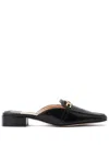 Tom Ford Leather Croc-embossed Whitney Mules 25 In Black