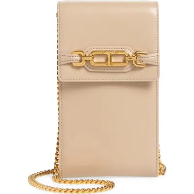 Tom Ford Whitney Leather Phone Pouch In Light Beige