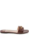 Tom Ford 5mm Whitney Soft Leather Flat Slides In Brown