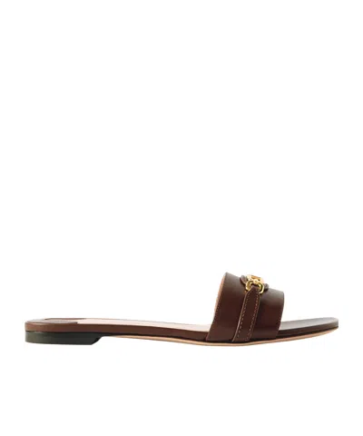 Tom Ford Whitney Logo-embellished Leather Slippers In Brown