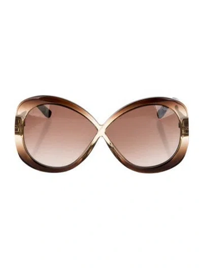 Pre-owned Tom Ford Whitney Oversize Sunglasses In Brown