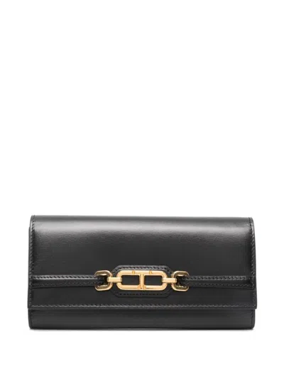 Tom Ford Whitney Palmellato Continental Wallet Accessories In Black