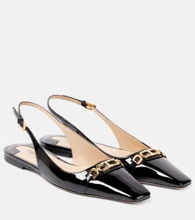 Tom Ford 5mm Whitney Patent Leather Slingbacks In Black