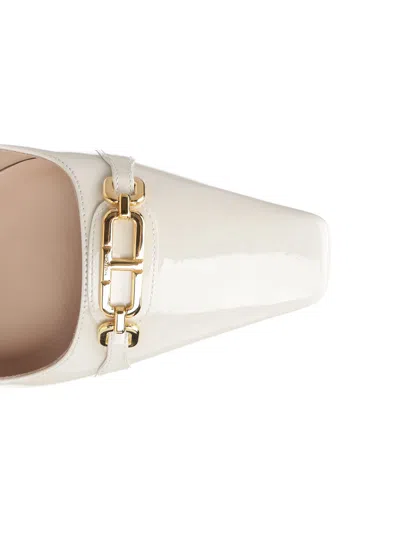 Tom Ford Whitney Patent Leather Slingback In White
