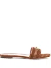 Tom Ford 5mm Whitney Soft Leather Flat Slides In Brown