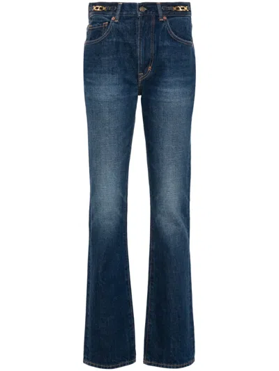 Tom Ford Stone Washed Denim Flare Jeans In Blue