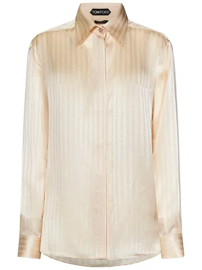 TOM FORD TOM FORD WHITNEY STRIPED FLUID SHIRT