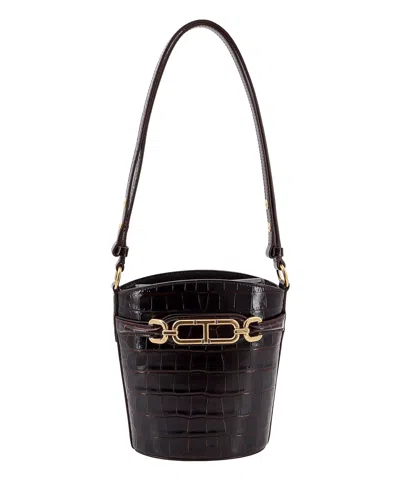 Tom Ford Whitney T Bucket Bag In Brown