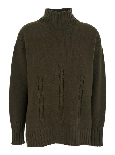 Tom Ford Long-sleeved Mock Neck Cashmere Sweater In Green