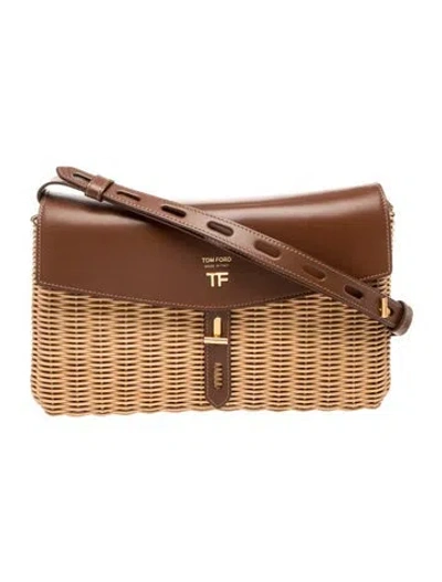 Pre-owned Tom Ford Wicker Shoulder Bag In Brown