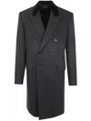 Tom Ford Wide Herringbone Double Breasted Velevt In Black