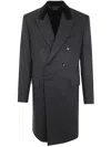 Tom Ford Wide Herringbone Double Breasted Velevt In Black