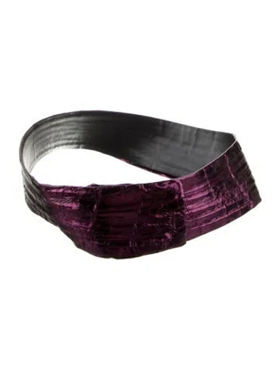 Pre-owned Tom Ford Wide Leather Waist Belt In Purple