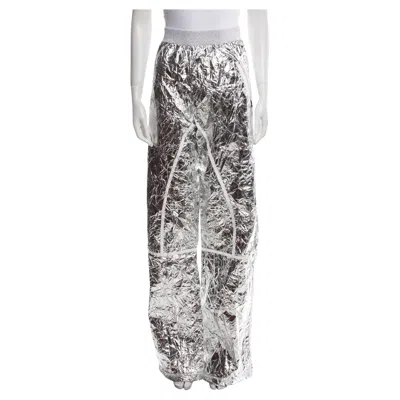 Pre-owned Tom Ford Wide Leg Mettalic Silver Pants