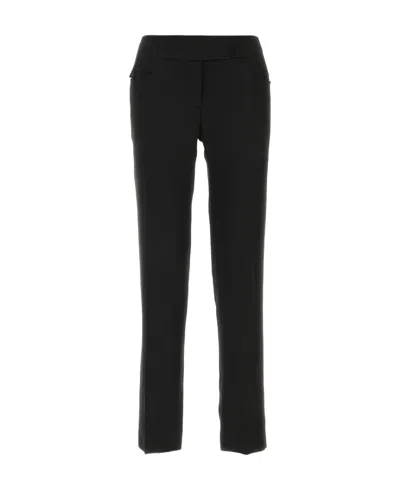 Tom Ford Pressed-crease Tapered-leg Trousers In Black