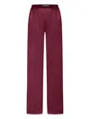 Tom Ford Fuchsia Pants With Elastic Waist With Logo Lettering In Silk Stretch Woman In Red