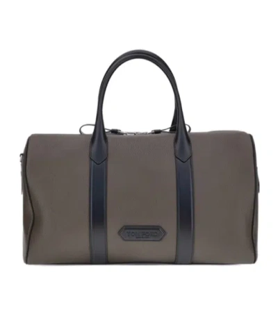 Tom Ford Wide Opening Medium Duffle Bag In Black