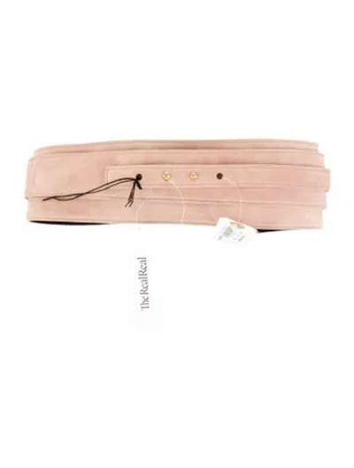 Pre-owned Tom Ford Wide Suede Waist Belt In Neutral