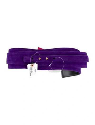 Pre-owned Tom Ford Wide Suede Waist Belt In Purple
