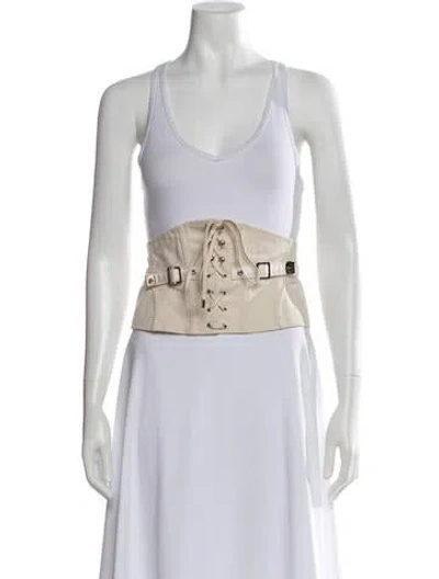 Pre-owned Tom Ford Wide Waist Belt In Neutrals