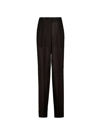 Tom Ford Wide-leg Pleated Wool Trousers In Brown