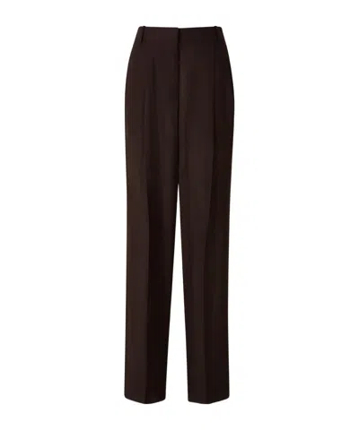 Tom Ford Wide-leg Pleated Wool Trousers In Brown