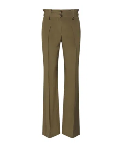 Tom Ford Wide-leg Trouser With Pleats In Green