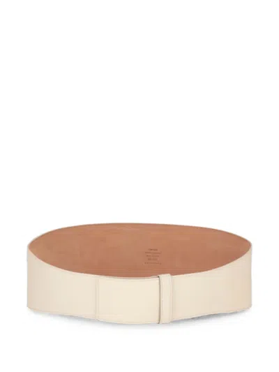 Tom Ford Wide-style Leather Belt In Neutral