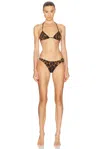 Tom Ford Wild Leopard Bikini Set In Camel