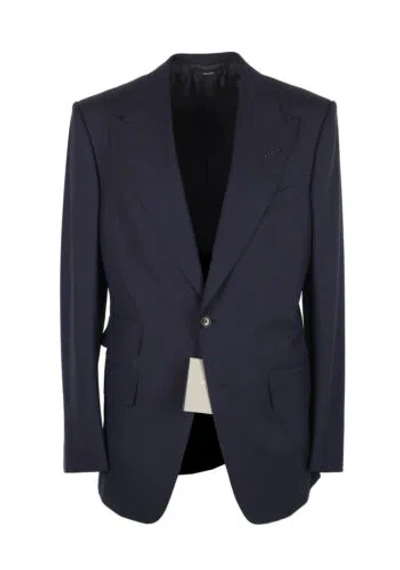 Pre-owned Tom Ford Windsor Signature Solid Blue Suit Size 56 It / 46r U.s. With Tags
